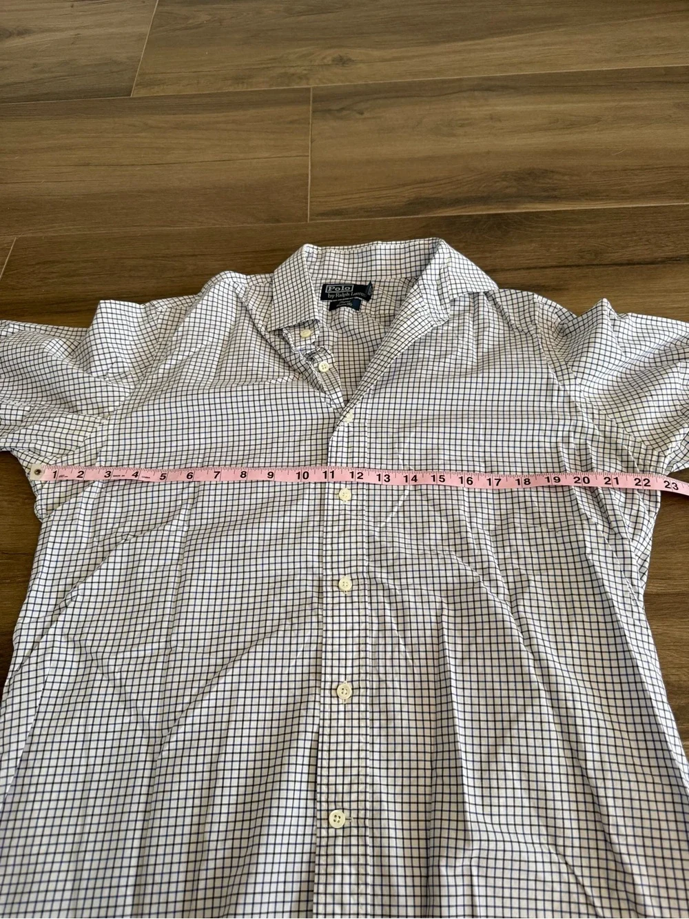 Polo by Ralph Lauren Regent Custom Fit Blue and White Checkered Dress Shirt